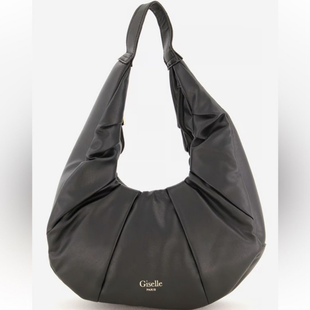 Giselle, Paris moon hobo shoulder handbag purse Black